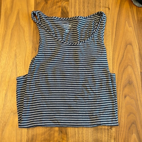 Isabel Navy Striped Maternity Tank Small - Picture 1 of 3